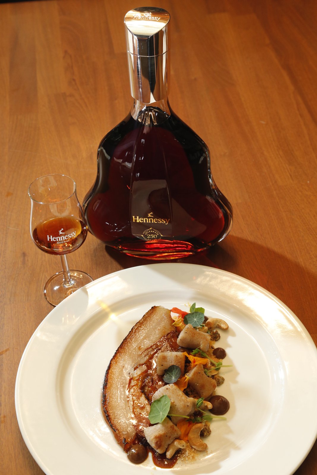 Hennessy 250 signature - pork belly and yam gnocchi