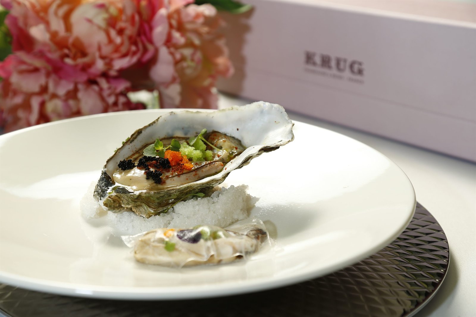 Canadian oysters duo — from the inaugural Krug Ambassade celebration menu.