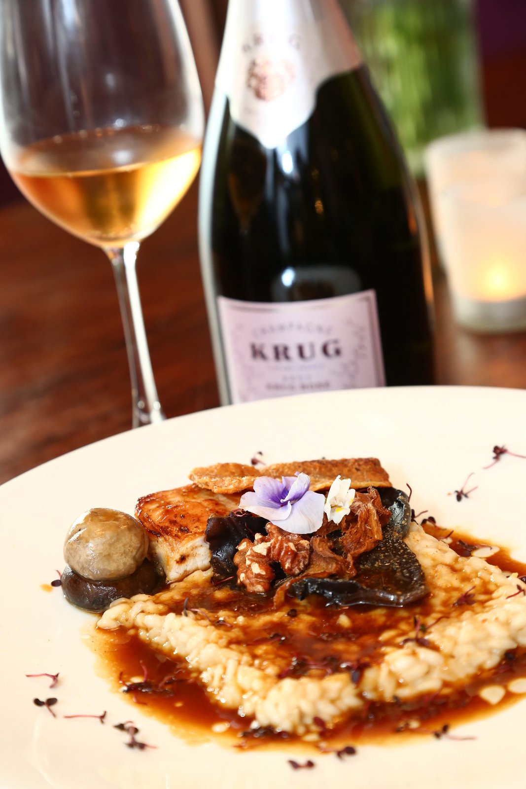 Capon and rice-wine risotto — the dish that earned the table of Ambassade.