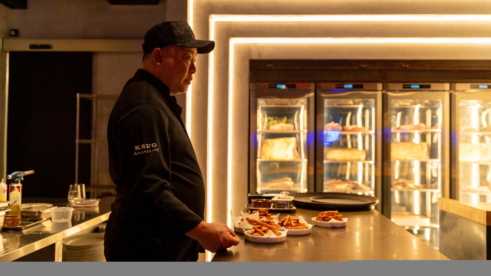 MeatMore service moment — the ritual of fire and meat in motion.