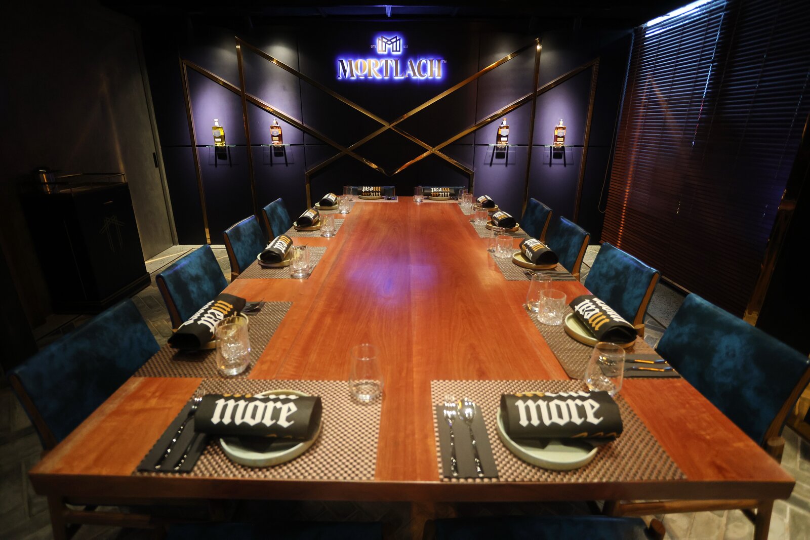 The Mortlach Room — the maison's distinctive 2.81-times distillation discipline as conceptual framework.